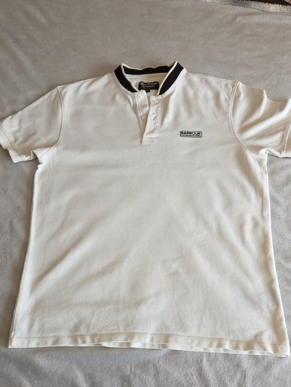 Barbour Polo Shirt, Cream, Size M